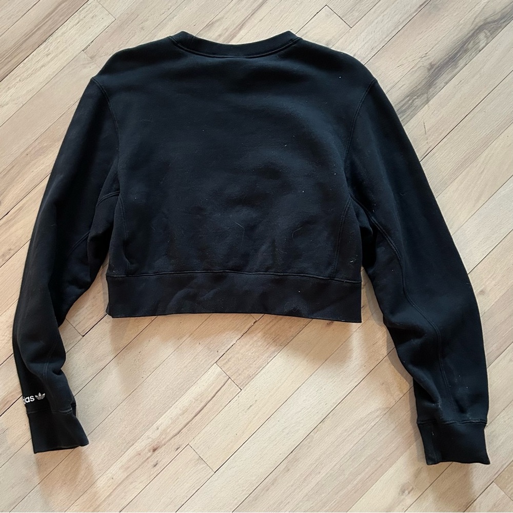 adidas Black Cropped Sweatshirt and Leggings Set with Pastel Logo - Picture 11 of 13
